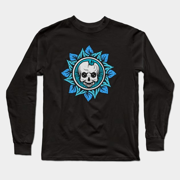 Flower skull Long Sleeve T-Shirt by Dayone